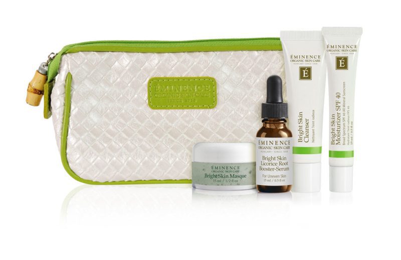 bright skin starter set bag with products